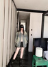 乖米豆美式復(fù)古高街水洗做舊牛仔外套女春秋季寬松oversize潮流夾克上衣 藍(lán)色 M 曬單實(shí)拍圖