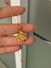 世紀緣黃金吊墜女花開(kāi)富貴牡丹花足金5D硬金吊墜項鏈送女友生日禮物 1.33g 曬單實(shí)拍圖