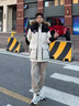 雅鹿羽絨服男冬季時(shí)尚大毛領(lǐng)情侶迷彩工裝派克服撞色保暖上衣外套 米色- (男女同款) XL /180(約145-160斤可穿) 曬單實(shí)拍圖