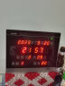 虹泰（HoTai）挂钟万年历电子钟客厅电子日历挂钟创意简约家用电子钟表188-228 188C黑色-wifi授时 实拍图