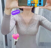 莫代爾恒溫發(fā)熱保暖內衣套裝女士薄款內穿秋衣秋褲緊身美體蕾絲打底 標準款/日系灰 均碼 【女80-140斤均可穿】 曬單實(shí)拍圖