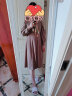 尚都比拉秋季法式连衣裙中长款气质女神范显瘦小个子裙子 卡其色 XL  实拍图