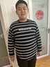 小豬托尼胖男童t恤兒童秋裝長(cháng)袖T恤條紋打底衫中大童孩子潮牌男大童休閑衫 黑白間條長(cháng)黑 160 合適155-165身高，110-130斤 曬單實(shí)拍圖