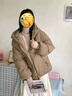 莫代爾羽絨棉服女2025冬季新款韓版寬松連帽棉襖小個(gè)子加厚保暖棉衣外套 青色 L 80-109斤 曬單實(shí)拍圖