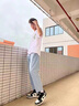 衣然呈品淺色直筒牛仔褲男春秋季痞帥修身寬松百搭新款休閑毛邊九分褲子男 淺藍色 M【建議90-110斤】 曬單實(shí)拍圖