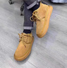 雪地靴套腳男靴冬季加絨加厚棉鞋秋冬款防水防滑保暖東北棉靴潮靴 栗色【套腳】 44 碼【運動(dòng)鞋碼】 曬單實(shí)拍圖