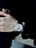 寶路尼（PONIGER）三叉戟男士格調手表時(shí)尚紳士全自動(dòng)機械表個(gè)性鑲鉆高端輕奢腕表 銀白精鋼黑皮帶 曬單實(shí)拍圖