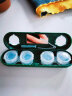 3N隐形眼镜盒抗菌伴侣盒双联眼镜盒美瞳放大镜盒子2副收纳盒 暗夜绿色 实拍图