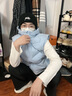 KELME /卡爾美羽絨馬甲男冬季新款連帽羽絨服馬夾白鴨絨時尚坎肩 淺藍(lán)色 M 曬單實拍圖