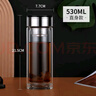 匡迪雙層玻璃杯茶水分離杯水晶男辦公室高檔商務(wù)水杯車(chē)載泡茶杯可定制 發(fā)華象-雙層加厚隔熱防燙 530ml 曬單實(shí)拍圖