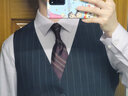 SKARO【100%桑蠶絲】斜紋男士領帶商務正裝配飾禮盒裝結婚新郎 紅色細斜紋SKM1192 曬單實拍圖