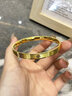 中國(guó)黃金（CHINA GOLD）黃金手鐲女足金星點(diǎn)車花金鐲子結(jié)婚婚嫁七夕情人節(jié)生日禮物送女友 52#圈口-約5.4g【空心加厚】 曬單實(shí)拍圖