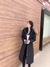 clotho Rennie品牌女裝羽絨服女中長款真毛領過膝2025冬季新款修身收腰加厚韓版 黑色+本色真貉子毛 M 曬單實拍圖