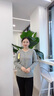俞兆林媽媽裝秋裝新款圓領(lǐng)套頭針織衫中老年女裝寬松大碼時尚洋氣女毛衣 淡藍(lán) 2XL 建議110-135斤 曬單實拍圖