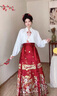 閃動(dòng)少女大碼胖mm漢服套裝女新中式刺繡飛機袖緞面通勤馬面裙兩件套200斤 上衣+馬面裙 4XL 建議【180-200斤】 曬單實(shí)拍圖