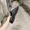 卓斯尼斯（JOISNEAS）拖鞋男潮流室外夏季外穿韓版個(gè)性真皮涼皮拖男士沙灘一字拖潮 黑色 41 曬單實(shí)拍圖