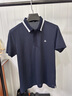 PGM高爾夫服裝男士短袖夏季運動(dòng)t恤小珠地polo衫拼色羅紋領(lǐng)男裝 YF676-藏青色 M 曬單實(shí)拍圖
