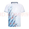 美津濃（MIZUNO）羽毛球服球衣男女運(yùn)動短袖T恤透氣速干衣排球乒乓球訓(xùn)練服新款 白藍(lán)V2CA43Z401（男女同款） XL 曬單實拍圖