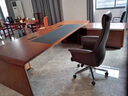 孔邱銘閣新中式實(shí)木老板桌辦公室董事長(cháng)辦公桌簡(jiǎn)約現代大班臺總裁桌椅組合 2.4米老板桌（帶側柜） 曬單實(shí)拍圖