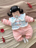 G.DUCKKIDS嬰兒秋冬連體衣中國風(fēng)女寶寶可愛公主滿月漢服加絨夾棉保暖外出服 粉色 【夾棉款】 90 cm 曬單實(shí)拍圖