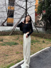 漸影杏色褲子男款加長高個(gè)子春夏季美式復(fù)古hiphop長褲垂感直筒休閑褲 杏色 XL【推薦130-150斤】 曬單實(shí)拍圖