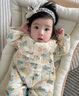 Shining Moment丨春日微風(fēng) 新生兒衣服嬰兒棉服秋冬季寶寶夾棉連體衣棉衣外出 蝴蝶飛飛-紗布夾棉連體棉服 73cm 曬單實拍圖
