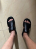 金利來(lái)（Goldlion）男鞋夏季涼鞋男士沙灘鞋拖鞋頭層牛皮柔軟氣墊厚底透氣皮鞋涼爽 黑色 41 曬單實(shí)拍圖