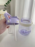 Vanow大肚杯子大容量水壺水杯女生耐高溫秋季兒童吸管?chē)崌嵧?比個(gè)茄紫 900ml 曬單實(shí)拍圖