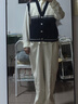 UR春季新款女航海學(xué)院拼色疊穿外搭絞花針織馬甲UWU940036 藏青 M 曬單實(shí)拍圖