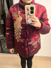 羅蒙（ROMON）媽媽冬裝外套女中老年女裝喜慶奶奶本命年紅色老人太太棉服兩件套 大紅色 XL (建議105斤以?xún)? 曬單實(shí)拍圖