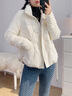 Olrain歐芮兒杏色羽絨服女冬季新款寬松白鴨絨面包服外套女 米白色 M 曬單實(shí)拍圖