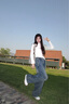 BJHG不計后果秋美式復古水洗牛仔褲男直筒寬松痞帥高級感hiphop褲子女 黃泥深藍 XL 曬單實(shí)拍圖