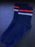 維爾雅（WEIERYA） 襪子女抗菌防臭襪中筒條紋秋冬吸汗透氣運動(dòng)棉襪潮長(cháng)筒白色 藏藍3黑色3雙 曬單實(shí)拍圖