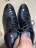 老人頭皮鞋男頭層牛皮漆皮亮面壓花商務(wù)正裝鞋英倫圓頭舒適亮皮婚鞋 黑色 42 曬單實(shí)拍圖