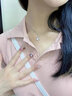 法琳羅莫桑鉆四葉草鉑金項鏈女白金鎖骨鏈吊墜紀念日生日禮物送女友老婆 輕奢款-莫桑鉆四葉草項鏈【免費刻字定制專屬】 曬單實拍圖