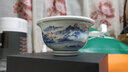豐陶張生 景德鎮(zhèn)半手工貼花青花釉里紅壓手杯主人杯纏枝蓮陶瓷品茗杯禮品 壓手杯 山水圖 曬單實(shí)拍圖