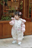 班喜迪嬰兒羽絨服冬季連體衣寶寶衣服白鴨絨嬰幼兒連帽外出加厚抱服秋冬 米色 73cm 充絨量79g 曬單實拍圖