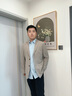 沙馳SATCHI男裝男士西服2024春夏新款泡泡紗抗皺耐穿商務(wù)正裝通勤西裝外套男 卡其 54 曬單實(shí)拍圖