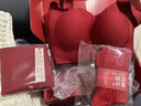 糖粒大碼紅色內(nèi)衣女套裝本命年大胸顯小無(wú)痕全罩杯聚攏收副乳薄款文胸 石榴紅 文胸內(nèi)褲襪子禮盒套裝 3XL 105BCDEFG-110BCDEFG 曬單實(shí)拍圖