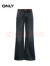 ONLY秋季時(shí)尚寬松高腰闊腿褲長(cháng)褲牛仔褲女|124432064 J35 510洗水牛仔藍 M (165) 68A/MS 曬單實(shí)拍圖