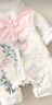 G.DUCKKIDS童裝新生兒衣服春秋款連體衣服中國(guó)風(fēng)唐裝漢服女寶寶百天滿月周歲 嬰兒衣服粉色 90cm (建議寶寶10-12公斤 24-36個(gè) 曬單實(shí)拍圖