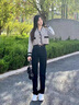 Jret2025秋季半身連衣裙子奶系穿搭兩件套裝女毛衣茶系搭配一整套 【兩件套】灰色針織開衫+黑色半身裙 L  （均碼83斤-122斤） 曬單實(shí)拍圖