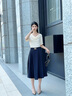 佰藍(lán)嬌兩件套裝女2025夏季新款高級感氣質(zhì)顯瘦小個子連衣裙夏天半身裙子 米白色+黑色 M （建議80-105斤） 曬單實拍圖