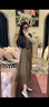 顏域毛呢中長(cháng)款V領(lǐng)連衣裙冬裝女款2025年新款簡(jiǎn)約裙子氣質(zhì)背心裙 駝色1 M 曬單實(shí)拍圖