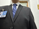稻草人大碼西裝男套裝正裝加肥加大潮胖子職業(yè)三件套西服男裝 加大寬松版純黑上衣+西褲+襯衫 5XL 200 210-225斤 曬單實拍圖