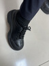 Bella Lily弓形底時(shí)尚單鞋女黑色防撞頭春季厚底增高小皮 黑色 39 曬單實(shí)拍圖