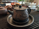 縱歡 紫陶堆雕茶壺純手工石瓢壺家用功夫茶具泡茶壺實(shí)用紫砂壺單壺 建水紫陶 純手工浮雕 荷花茶壺 曬單實(shí)拍圖