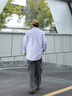 gxmy條紋夾克外套男士休閑套裝春秋季新款潮流寬松衣服男裝搭配三件套 藍(lán)條襯衫+長白T+牛仔褲淺藍(lán) （3件套） L 【110-125斤】 曬單實(shí)拍圖