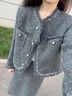 香影灰色富家千金小香風(fēng)套裝女2024年秋冬新款名媛風(fēng)半身裙兩件套 灰色 S 曬單實(shí)拍圖