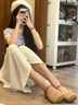 奧康（Aokang）官方女鞋 2024春季新款復(fù)古浪漫瑪麗珍鞋法式芭蕾單鞋女 卡其色 37 曬單實(shí)拍圖